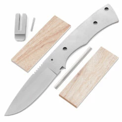 *Full Tang Hunter - DIY Knife Kit W/Canarywood Scales