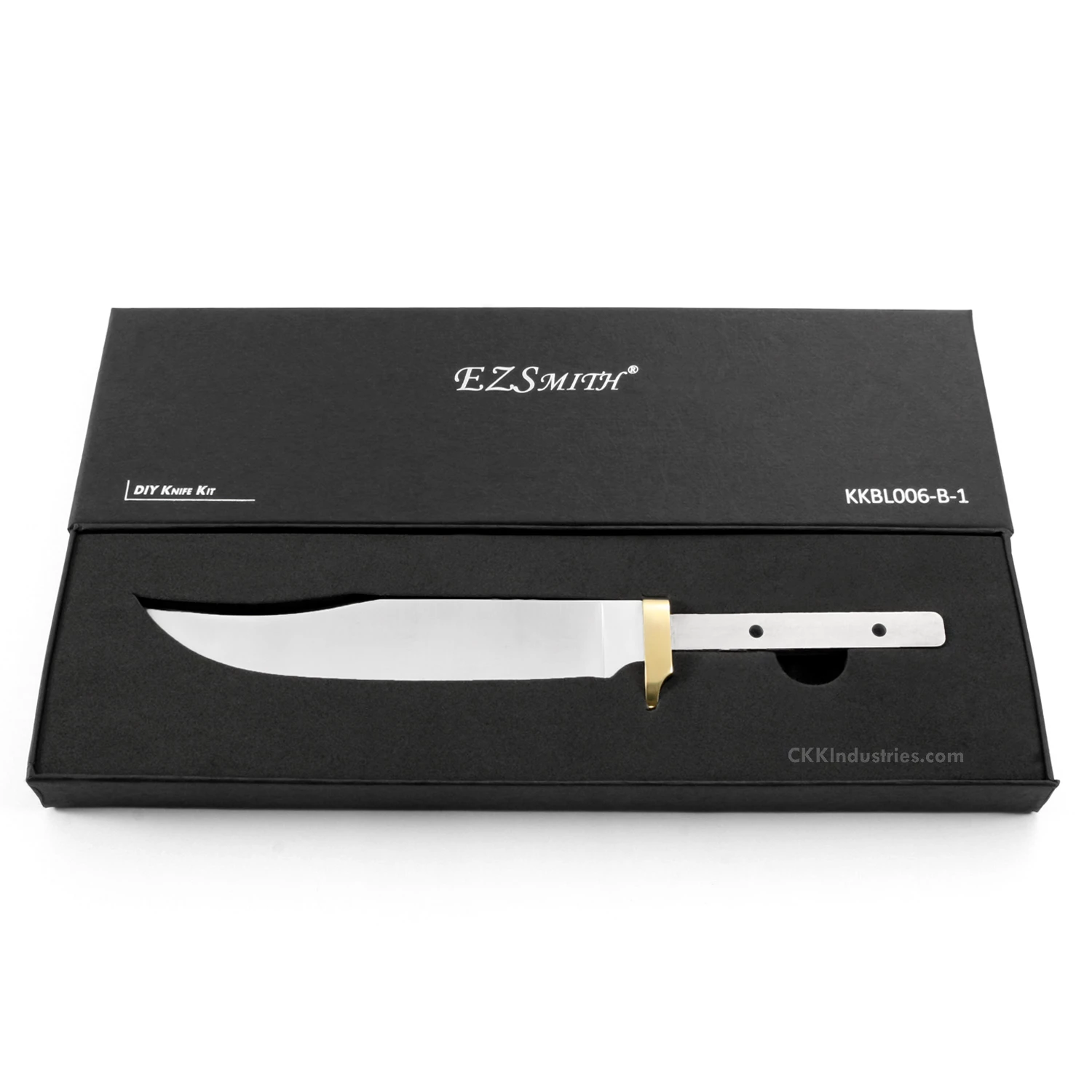 *Clip Point Bowie - Hidden Tang - DIY Blade Kit W/Bloodwood Handle Block - (Brass Guard) 7 *Clip Point Bowie - Hidden Tang - DIY Blade Kit W/Bloodwood Handle Block - (Brass Guard) - Image 5