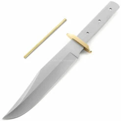 *HT Saddle Bowie - Hidden Tang - DIY Blade Kit W/Black Limba Handle Block - (Brass Guard) 8 *HT Saddle Bowie - Hidden Tang - DIY Blade Kit W/Black Limba Handle Block - (Brass Guard) -Knife Kits Sales Shop KKBL008 B 1P 1 1500 2