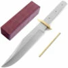 *HT Saddle Bowie - Hidden Tang - DIY Blade Kit W/Katalox Handle Block - (Brass Guard) -Knife Kits Sales Shop KKBL008 B 1P rbk katlox 1 1500