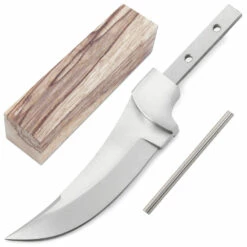 *Persian Skinner - Hidden Tang - DIY Blade Kit W/Black Limba Handle Block