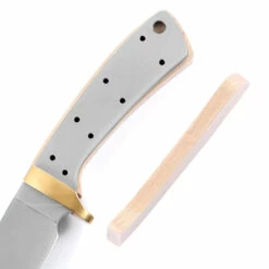 *Drop Point Cub Combo Kit - (Blade, Brass Guard, Pinstock & Pre-machined Curly Maple Scales) -Knife Kits Sales Shop KKBL013 B CRLYMPL K img7 1500