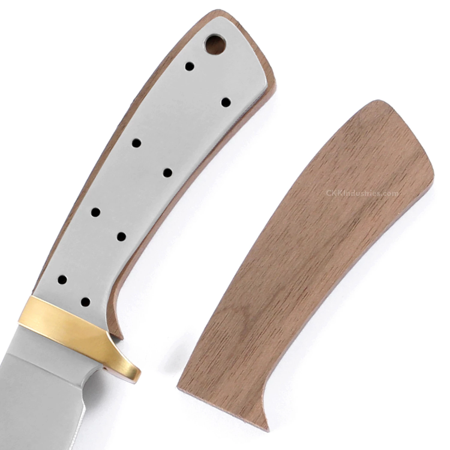 *Drop Point Cub Combo Kit - (Blade, Brass Guard, Pinstock & Pre-machined Walnut Scales) 7 *Drop Point Cub Combo Kit - (Blade, Brass Guard, Pinstock & Pre-machined Walnut Scales) - Image 5