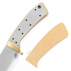 *Drop Point Cub Combo Kit - (Blade, Brass Guard, Pinstock & Pre-machined Yellowheart Scales) 15 *Drop Point Cub Combo Kit - (Blade, Brass Guard, Pinstock & Pre-machined Yellowheart Scales) -Knife Kits Sales Shop KKBL013 B YLWHRT K img5 1500