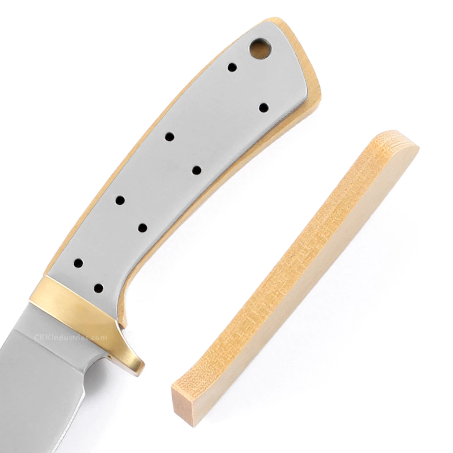 *Drop Point Cub Combo Kit - (Blade, Brass Guard, Pinstock & Pre-machined Yellowheart Scales) 9 *Drop Point Cub Combo Kit - (Blade, Brass Guard, Pinstock & Pre-machined Yellowheart Scales) - Image 7