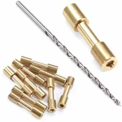 Corby Bolt Fasteners With Step Drill Combo Kit - (.187HD X .120SD X .9L) - Brass