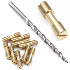 Corby Bolt Fasteners With Step Drill Combo Kit - (.250HD X .186SD X 1L) - Brass