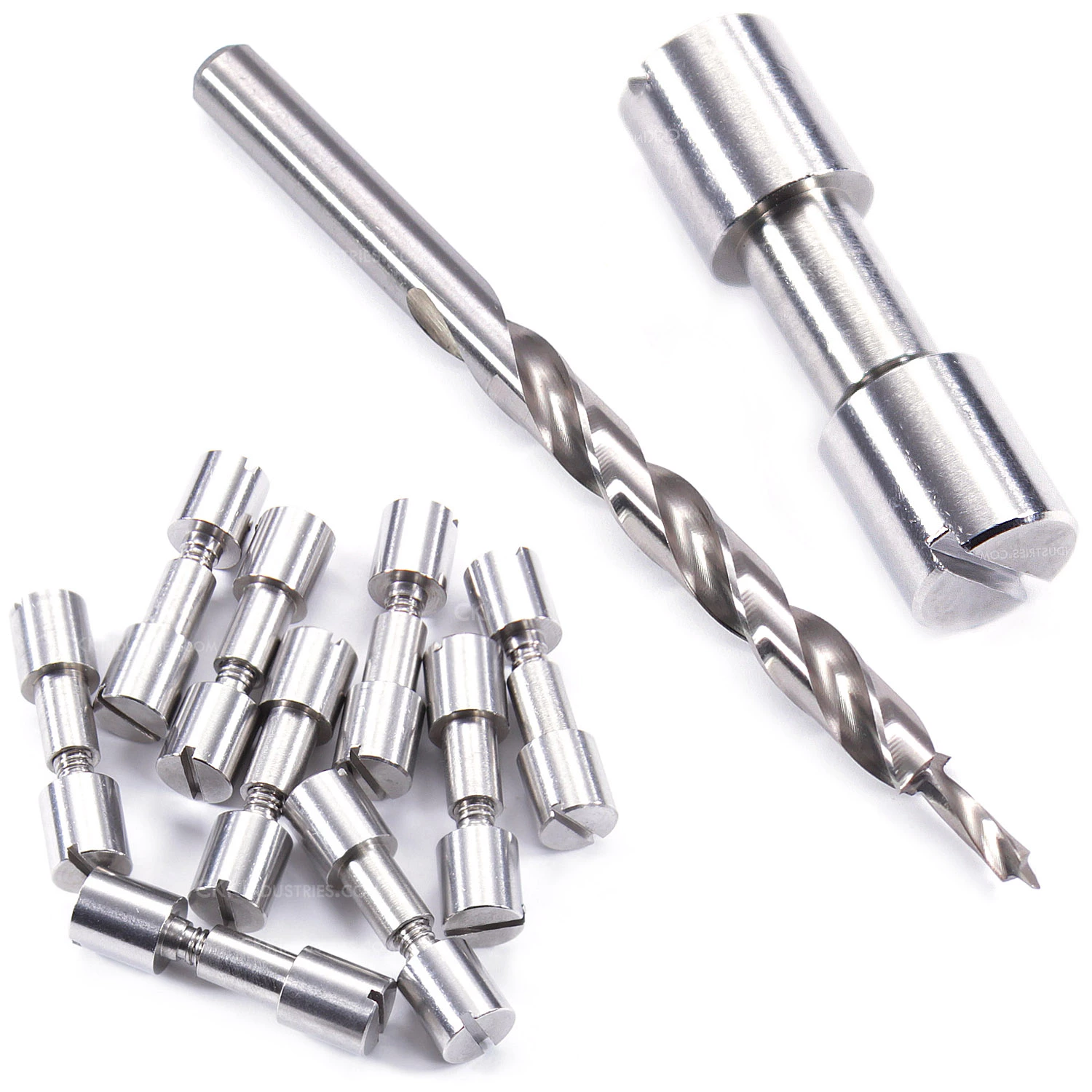 Corby Bolt Fasteners With Step Drill Combo Kit - (.312HD X .213SD X 1.25L) - Stainless Steel 3 Corby Bolt Fasteners With Step Drill Combo Kit - (.312HD X .213SD X 1.25L) - Stainless Steel