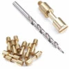 Hidden Bolt Fasteners With Step Drill Combo Kit - (.312HD X .140SD X 1.2L) - Brass -Knife Kits Sales Shop KKDLF1 HBF B 312 C 1 1500