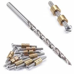 Loveless-Style Fasteners With Step Drill Combo Kit - (.250HD X 6-32US X 1.15L) - Brass/Stainless Ste