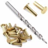 Cutlery Rivets With Step Drill Combo Kit - (.312HD X .155 SD X .520 OAL) - (Brass) -Knife Kits Sales Shop KKSD1 BCR516510 C 1 1500