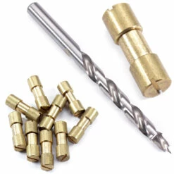 Corby Bolt Fasteners With Step Drill Combo Kit - (.312HD X .250SD X .960L) - Brass