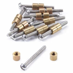 Loveless-Style Fasteners - For Handles - (.250HD X 6-32US X 1.15L) - Brass/Stainless Steel - (10 Pk)