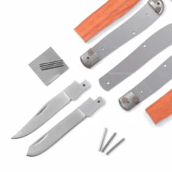 Lineman Trapper - Folding Slipjoint Knife Kit - (w/Pre-machined Padauk Handle Blanks) -Knife Kits Sales Shop LT238 PADAUK K img2 1500