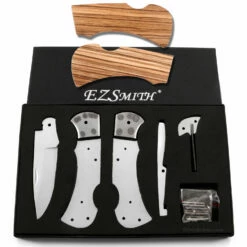 *Ranger Lockback Combo Knife Kit - DIY Blade Blank W/Zebrawood Scales -Knife Kits Sales Shop RLB278 ZEBRAWD K img1 1500