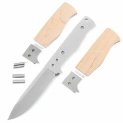*SG4 - Fixed Blade Skinning Knife Combo Kit - (DIY Blade Kit W/Curly Maple Scales) -Knife Kits Sales Shop SG4BL STD CRLYMPL K img2 1500
