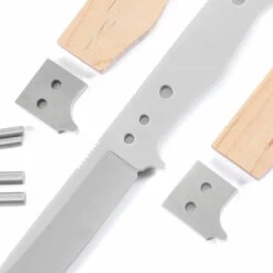 *SG4 - Fixed Blade Skinning Knife Combo Kit - (DIY Blade Kit W/Curly Maple Scales) -Knife Kits Sales Shop SG4BL STD CRLYMPL K img3 1500