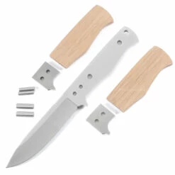 *SG4 - Fixed Blade Skinning Knife Combo Kit - (DIY Blade Kit W/Red Oak Scales) -Knife Kits Sales Shop SG4BL STD ROAK K img2 1500