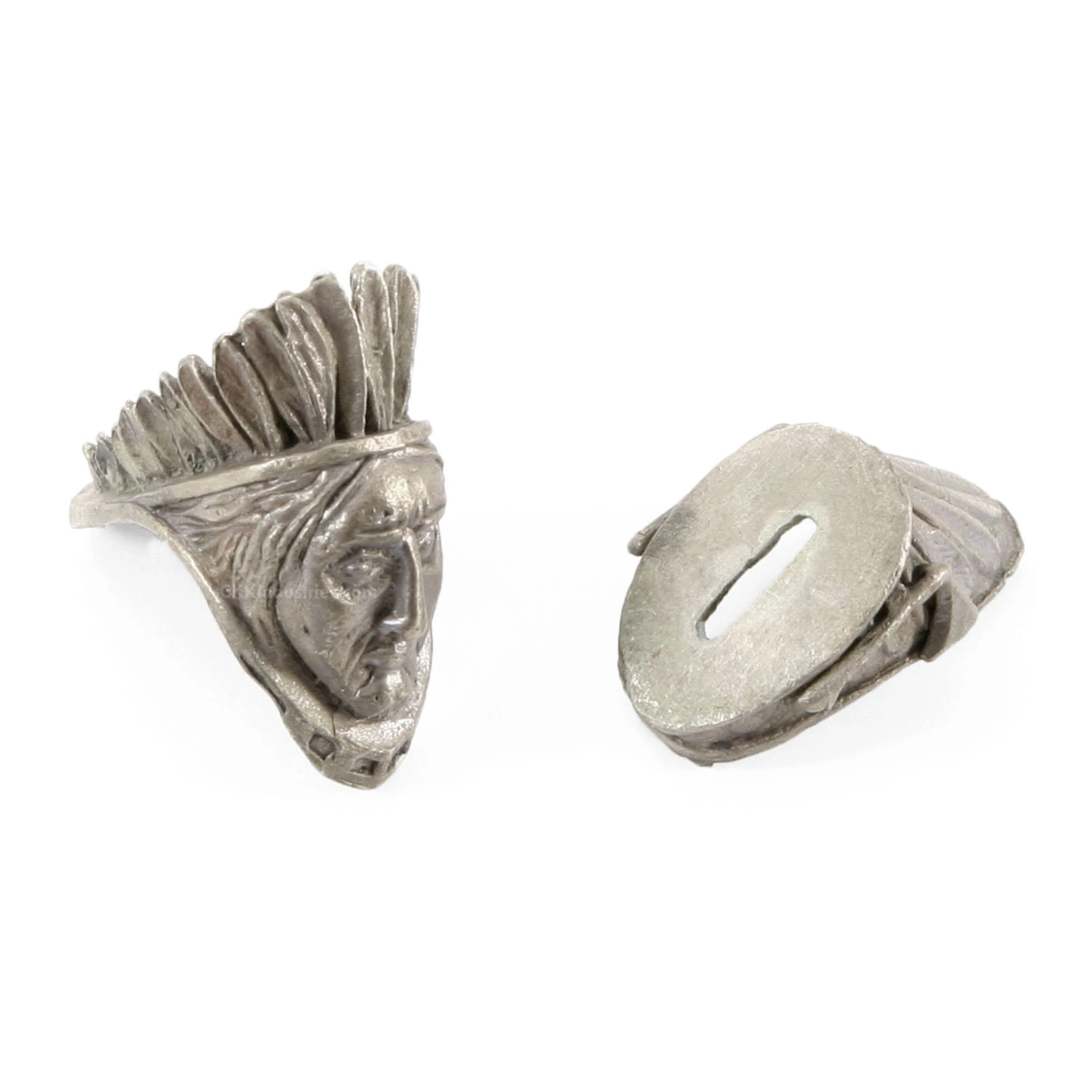 Pommel/Guard Set - American Indian Chief Set - Nickel Silver 4 Pommel/Guard Set - American Indian Chief Set - Nickel Silver - Image 2