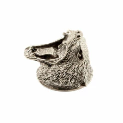 Pommel - Growling Bear Head - Nickel Silver