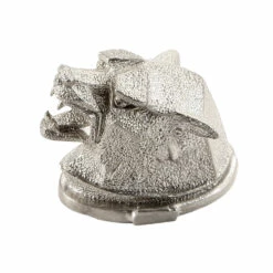 Pommel - Wolf Head W/Satin Finish - Nickel Silver