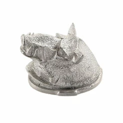 Pommel - Boar Head W/Satin Finish - Nickel Silver