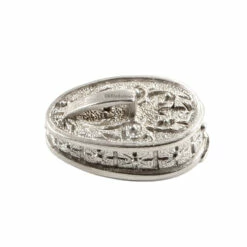 Pommel - Engraved Cap W/Loop - Nickel Silver