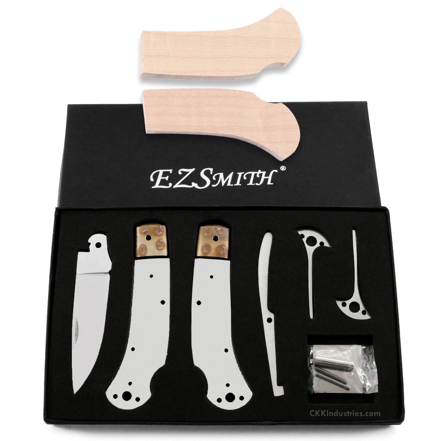 *Sheriff Lockback - Knife Kit Combo - DIY Parts Kit W/Curly Maple Handle Scales 3 *Sheriff Lockback - Knife Kit Combo - DIY Parts Kit W/Curly Maple Handle Scales