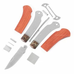*Sheriff Lockback - Knife Kit Combo - DIY Parts Kit W/Padauk Handle Scales -Knife Kits Sales Shop SLB258 PADAUK K img2 1500