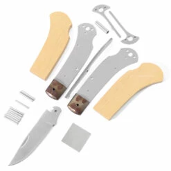 *Sheriff Lockback - Knife Kit Combo - DIY Parts Kit W/Yellowheart Handle Scales -Knife Kits Sales Shop SLB258 YLWHRT K img2 1500