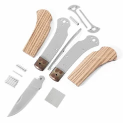 *Sheriff Lockback - Knife Kit Combo - DIY Parts Kit W/Zebrawood Handle Scales -Knife Kits Sales Shop SLB258 ZEBRAWD K img2 1500
