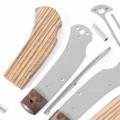 *Sheriff Lockback - Knife Kit Combo - DIY Parts Kit W/Zebrawood Handle Scales -Knife Kits Sales Shop SLB258 ZEBRAWD K img5 1500
