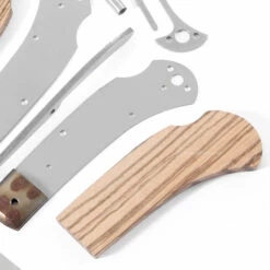 *Sheriff Lockback - Knife Kit Combo - DIY Parts Kit W/Zebrawood Handle Scales -Knife Kits Sales Shop SLB258 ZEBRAWD K img6 1500