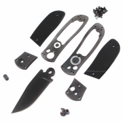 *Super Squirt 3.0 - Button Lock Folder - Black Finish - DIY Parts Kit W/Textured Black G10 Handles