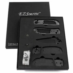 *Super Squirt 3.0 - Button Lock Folder - Black Finish - DIY Parts Kit W/Carbon Fiber Handles -Knife Kits Sales Shop SS30 B CFK 1 img6 1500