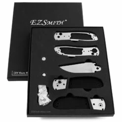 *Super Squirt 3.0 - Button Lock Folder - SS Finish - DIY Parts Kit W/Textured Black G10 Handles -Knife Kits Sales Shop SS30 SS BG10K 1 img6 1500