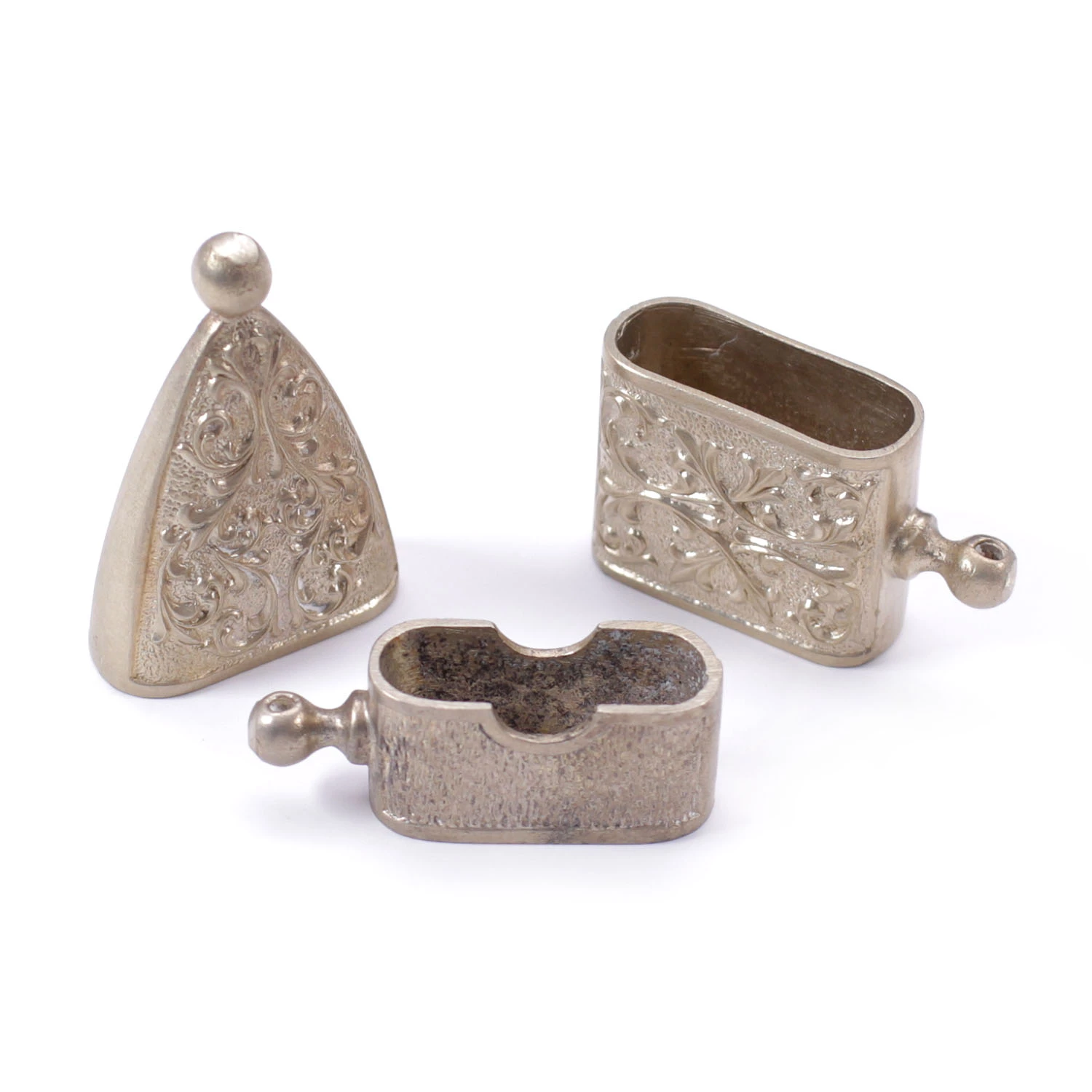 Scabbard Set - Scroll Motif Engraved Set - Nickel Silver 3 Scabbard Set - Scroll Motif Engraved Set - Nickel Silver