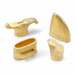 Guard/Pommel/Scabbard Set - Leaf Motif Engraved Set - Brass