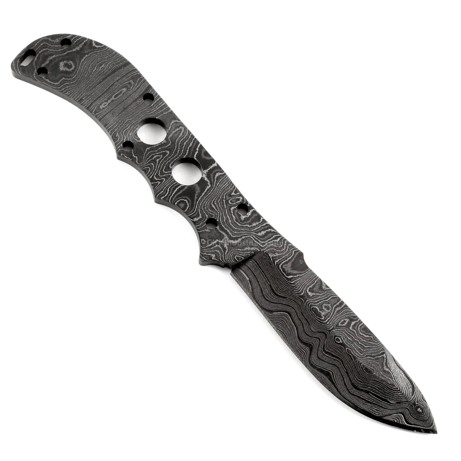 *Mamba Knife Kit - (USA Damascus) - DIY Blade Kit W/Purpleheart Scales 6 *Mamba Knife Kit - (USA Damascus) - DIY Blade Kit W/Purpleheart Scales - Image 4