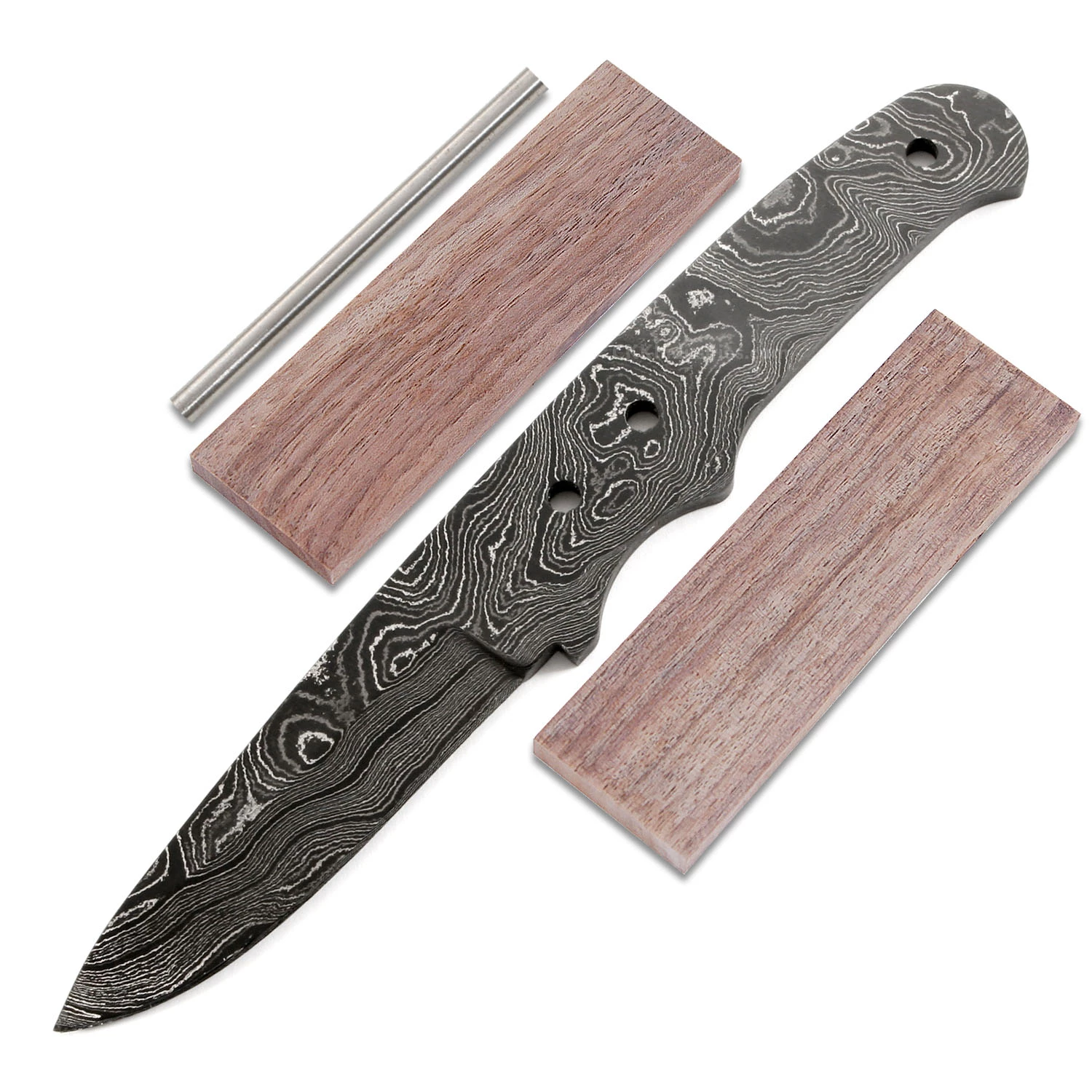 *Bodyguard Knife Kit - (USA Damascus) - DIY Blade Kit W/Walnut Scales 3 *Bodyguard Knife Kit - (USA Damascus) - DIY Blade Kit W/Walnut Scales