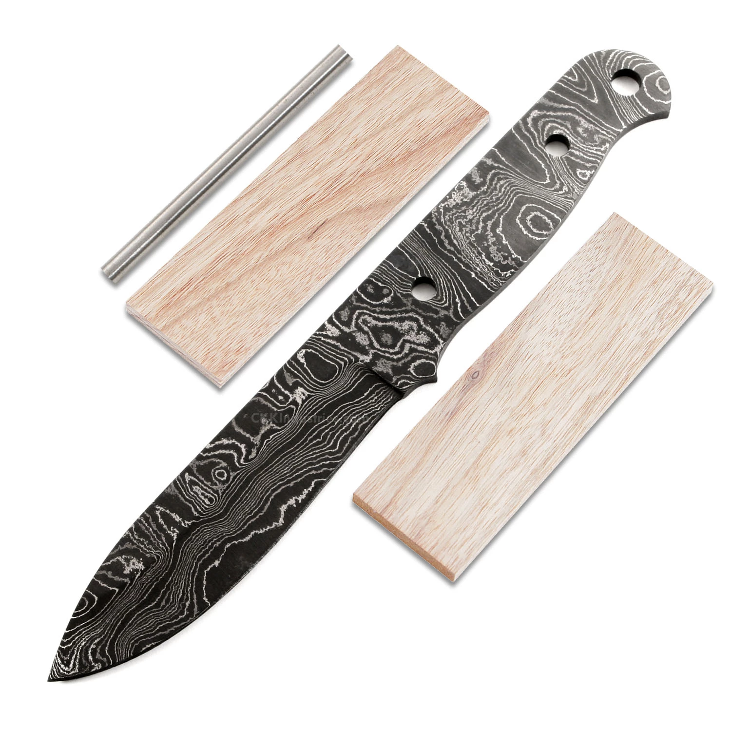 *Big Sky Knife Kit - (USA Damascus) - DIY Blade Kit W/Canarywood Scales 3 *Big Sky Knife Kit - (USA Damascus) - DIY Blade Kit W/Canarywood Scales