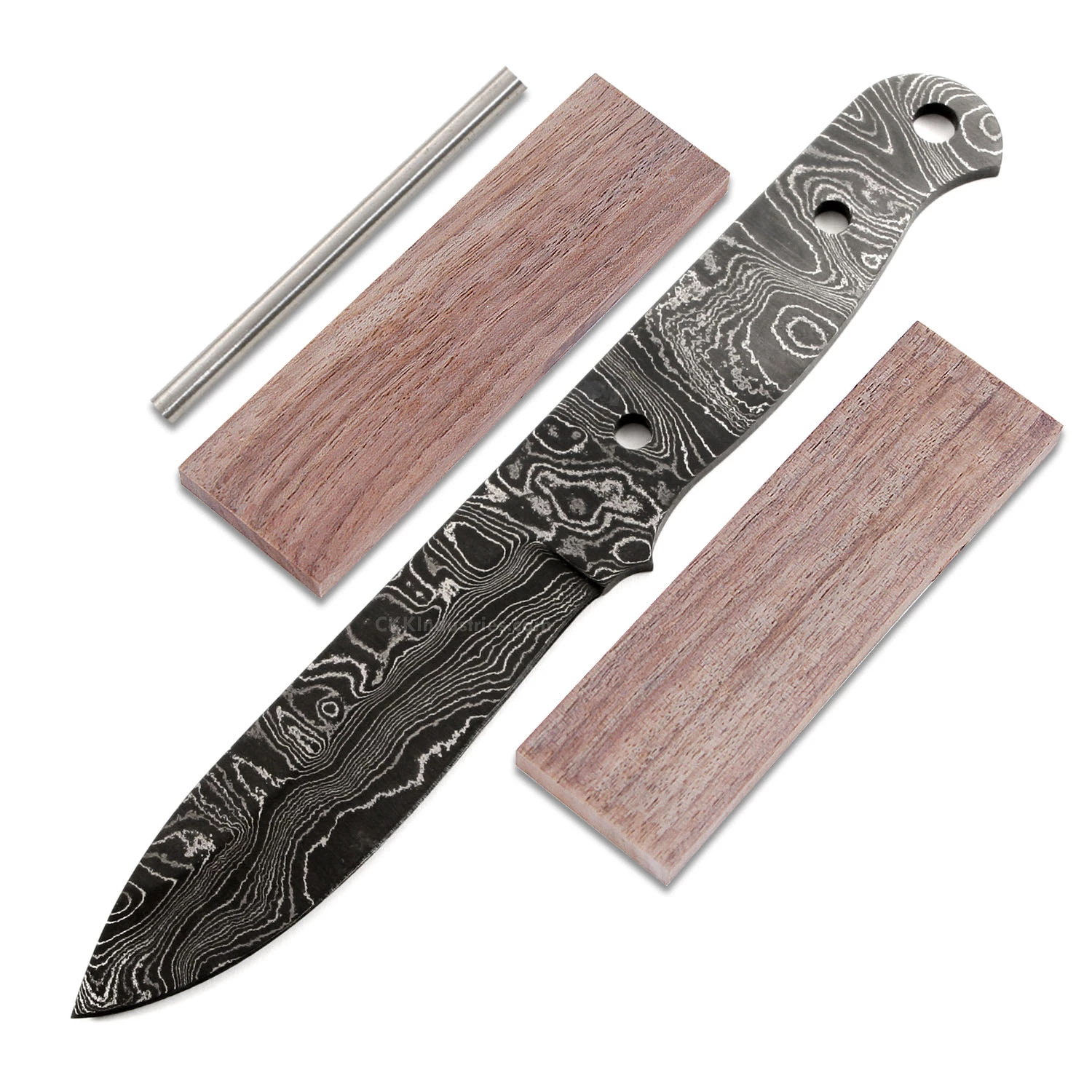 *Big Sky Knife Kit - (USA Damascus) - DIY Blade Kit W/Walnut Scales 3 *Big Sky Knife Kit - (USA Damascus) - DIY Blade Kit W/Walnut Scales