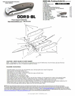 *DDR3-BL Combo Kit - DIY Parts Kit W/Walnut Scales -Knife Kits Sales Shop ddr3 bl instructions 1