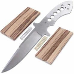 Knife Kits Sales Shop 23 Rambler - Master Series Fixed Blade Knife Kit - (DIY Parts Kit W/Zebrawood Scales)