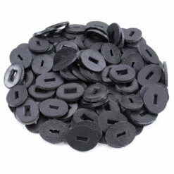 Leather Handle Washers - Oval - (1.30 X 1.00 X .125) - (Black) - USA Made - (100 Pack) -Knife Kits Sales Shop handle washers blk 100 2 1500