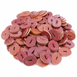 Leather Handle Washers - Oval - (1.30 X 1.00 X .125) - (Chestnut) - USA Made - (100 Pack) -Knife Kits Sales Shop handle washers chestnut 100 2 1500