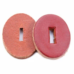 Leather Handle Washers - Oval - (1.30 X 1.00 X .125) - (Chestnut) - USA Made - (100 Pack) -Knife Kits Sales Shop handle washers chestnut 2 1 1500