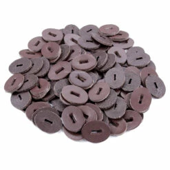 Leather Handle Washers - Oval - (1.30 X 1.00 X .125) - (Chocolate) - USA Made - (100 Pack) -Knife Kits Sales Shop handle washers chocolate 100 2 1500
