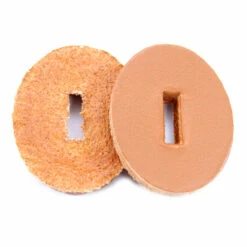 Leather Handle Washers - Oval - (1.30 X 1.00 X .125) - (London Tan) - USA Made - (100 Pack) -Knife Kits Sales Shop handle washers london tan 2 1 1500