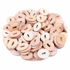 Leather Handle Washers - Oval - (1.30 X 1.00 X .125) - (Natural) - USA Made - (100 Pack) -Knife Kits Sales Shop handle washers natural 100 2 1500